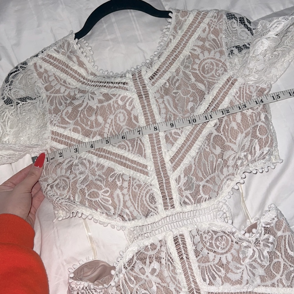 For Love & Lemons Emerie Cutout Lace Dress in White, size small - Picture 10 of 12